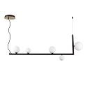pendant luminaire BIRDS SP5 5 flames, adjustable G9 IP20, black matt 