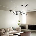 Ideal Lux pendant luminaire ORACLE SLIM SP LED round, DALI controllable IP20, black dimmable