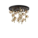 Loftlampe PERLAGE 18-flammer G9 IP20, rav, messing satineret d�mpbar