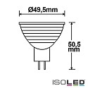 ISOLED Pin based LED spot MR16, 12V AC / DC, GU5.3, 5W 2700K 420lm 120, dimmable, diffuse