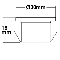 ISOLED LED spot MiniAMP, IP54, 12V or 700mA, � 3cm / height 1.8cm, aluminium polished / clear, 3W 6000K 170lm 100�