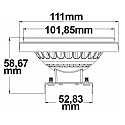 ISOLED AR111 G53 Spot with lens, 12V AC / DC, 11W 3000K 900lm 4204cd 30�, not dimmable, grey