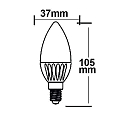 ISOLED LED lyskilde kertef�rmet E14 4,5W 350lm 2700K 360� CRI 80 