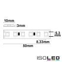 ISOLED LED SIL830-Flex strip, 24V, 9.6W, IP52, warm white