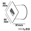 ISOLED Outdoor LED wall luminaire, recessed, IP65, angular, downbeam, 3W 3000K 100lm 60, incl. mounting box