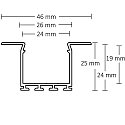 ISOLED indbygningsprofil WING20, aluminium