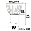 ISOLED LED spot from diffuse glass, GU10, 6W, 120, neutral white