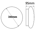 ISOLED LED ceiling / wall luminaire, IP40, Ø 34cm, 18W, ColorSwitch 2700K|3000K|4000K, 1240lm 120°, opal
