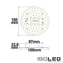 ISOLED LED Conversion board,  16cm, 100-277V AC, 12W 3000K 1600lm 120, with magnet, incl. pre-installed Trafo