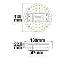 ISOLED LED Conversion board, � 13cm, 100-277V AC, 9W 3000K 1070lm 120�, with magnet, incl. pre-installed Trafo