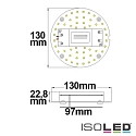 ISOLED LED Conversion board,  13cm, 100-277V AC, 9W 3000K 1070lm 120, with magnet, incl. pre-installed Trafo