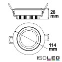 ISOLED Recessed LED spot, prismatic, ultraflat,  11.4cm, 15W 4200K 1120lm 72, swivelling, dimmable, white