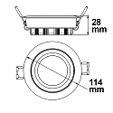 ISOLED Recessed LED spot, prismatic, ultraflat, � 11.4cm, 15W 4200K 1120lm 72�, swivelling, dimmable, white