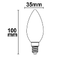 ISOLED LED filament candel shape C35, 2-thread, E14, 2W 2700K 200lm 360�, dimmable, clear
