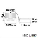 ISOLED LED module AR111, IP40, 230V AC, 30W 3000K 2600lm, 35-50 variable, incl. external power supply, Alu / silver