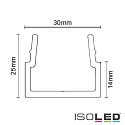 ISOLED Outdoor mounting rail MR1 for LED-Strips, flat, walkable, passable by car, 100cm