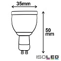 ISOLED MINI-LED ceramic spot, 100-265V AC,  3.5cm / L 5cm, GU10, 4.5W 2700K 300lm 876cd 38, not dimmable, white