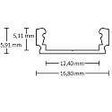 ISOLED monteringsprofil SURF12 FLAT, aluminium