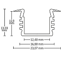 ISOLED LED recessed / surface mount profile DIVE12, aluminium, 200cm, anodized aluminium