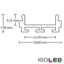 ISOLED LED surface mount profile SURF12 RAIL, anodized aluminium, 200cm