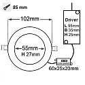 ISOLED Downlight flad IP20, hvid d�mpbar