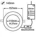 ISOLED Downlight flad IP20, hvid d�mpbar