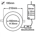 ISOLED Downlight flad IP20, hvid d�mpbar