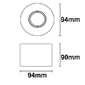 ISOLED Ceiling luminaire for GU10 / MR16, round, IP20, swivelling, excl. socket, excl. lamps, black
