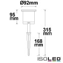 ISOLED Outdoor surface spot, IP65, GU10, excl. lamps, rotatable and swivelling, incl. Earth spike + cable, black