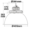 LED hall lighting spot FL with PC reflector, IP65, 200W 28000lm, 1-10V dimmable, 5700K 70�