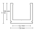 ISOLED LED surface mount profile SURF6, aluminium, 200cm, anodized aluminium