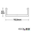 ISOLED Fastening strip for mounting profiles, anodized aluminium, 200cm