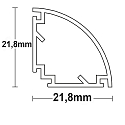 ISOLED LED corner profile CORNER13, plastic PC, white, opal / satined, 65% translucency, 200cm