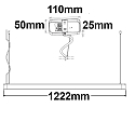 ISOLED LED hanging lamp FRAME, IP40, length 122.2cm, 40W ColorSwitch 3000-5700K 3600lm 120�, black