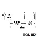 ISOLED LED tile profile, flush-type, anodized aluminium, 200cm
