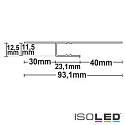 ISOLED LED drywall profile SHADOW GAP 40, anodized aluminium, 200cm