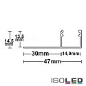 ISOLED LED drywall profile, flush-type, anodized aluminium, 200cm