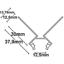 ISOLED LED drywall profile, outside corner, anodized aluminium, 200cm