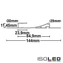 ISOLED LED drywall lighting profile SINGLE CURVE, indirect lightbeam, for 1 LED-Strip, aluminium, 200cm, anodized aluminium