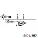ISOLED LED drywall profile, T-type 14, anodized aluminium, 200cm