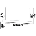 ISOLED LED Office hanging lamp GRID Up+Down, UGR<6, 128cm, 45W 4000K 3000lm 30�, CRI >90, 1-10V dimmable, white