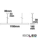 ISOLED LED Office hanging lamp GRID Up+Down, UGR<6, stackable, 1-10V dimmable, matt silver, 30+30W 4000K 6500lm