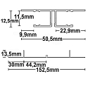 ISOLED Gipsv�g profil PLANAR, s�lv