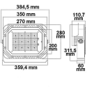 ISOLED Projekt�rlys drejelig, d�mpbar IP66, sort d�mpbar