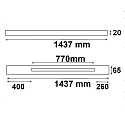 ISOLED FastFix LED linear system S bar / adapter module with integrated 77cm 3-phase power track, IP20, 143.7cm, max. 2000W
