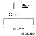 ISOLED linert lampe up / down IP40, sort  30W 2300lm 3000K CRI 80-89 91cm