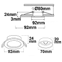 ISOLED recessed mounting frame Kombi round for GU10 / MR16 Spots, IP20, fixed, excl. socket, aluminium, brushed aluminium / black-gold