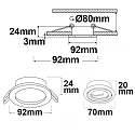 ISOLED recessed mounting frame Kombi round for GU10 / MR16 Spots, IP20, fixed, excl. socket, aluminium