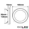 ISOLED LED ceiling luminaire Slim Flex, IP44, 12W, ColorSwitch 3000|3500|4000K 1020lm 120, variable opening, white