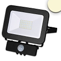 Outdoor LED floodlight with PIR motion sensor, IP65, rotatable and swivelling, black, 30W 3000K 2700lm 120�